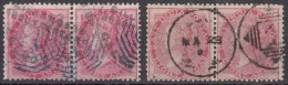 Shade Varieties, Caramine / Pale Caramine Eight Annas Used Pair 8as No Watermark 1856 British India Used Renouf / Cooper - 1854 East India Company Administration