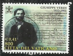 VATICANO VATICAN VATIKAN 2001 GIUSEPPE VERDI NABUCCO LIRE 800 USATO USED OBLITERE´ - Usados