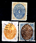 Antille-Danesi-002 - 1873-79: Yvert & Tellier N. 7, 9, 10 - Piccoli Difetti - - Deens West-Indië