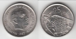 TOP QUALITY **** ESPAGNE - SPAIN - 25 PESETAS 1957 (70) CAUDILLO **** EN ACHAT IMMEDIAT - 25 Pesetas