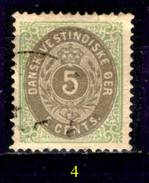 Antille-Danesi-F017 - 1873-79: Yvert & Tellier N. 8 - Privo Di Difetti Occulti - - Dänische Antillen (Westindien)