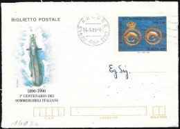 Italia/Italie/Italy: Intero, Stationery, Entier, Sommergibili Italiani, Italian Submarines, Sous-marins Italiens, 2 Scan - Sous-marins