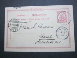 1903 , ASMANI ( Abs.) , Klarer Stempel Auf Bedarfsganzsache In Die Schweiz - Duits-Oost-Afrika