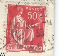 Type Paix- 50c Rouge- N° 283 YT - Variétés - Lettre - Mignonette- Bon état - A Voir- Point Entre Le E Et Le S De Poste. - Oblitérés