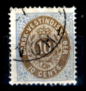 Antille-Danesi-F026 - 1873-79: Yvert & Tellier N. 10 - Privo Di Difetti Occulti - - Dänische Antillen (Westindien)