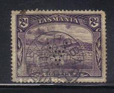 T1926 - TASMANIA 2 Pence Wmk TAS Used . Punctured A . Fold - Usados