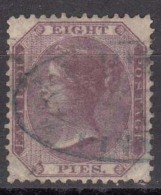 8p No Watermark ,1860 Eight Pies Purple,  British East India Used - 1858-79 Compagnie Des Indes & Gouvernement De La Reine
