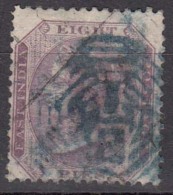 8p Elephant Watermark ,1865 Eight Pies Mauve,  British East India Used - 1858-79 Kolonie Van De Kroon