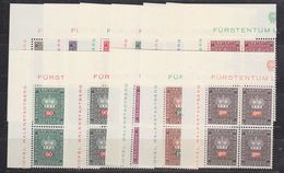 Liechtenstein 1968/1969 Dienstmarken 12v Bl Of 4 (corner) ** Mnh (33960) - Service