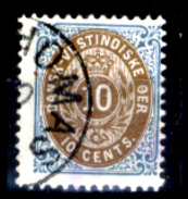 Antille-Danesi-F053 - 1873-79: Yvert & Tellier N. 10a - Dentellato 12,5 - Privo Di Difetti Occulti - - Denmark (West Indies)