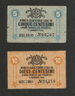 ITALIA - CASSA VENETA Dei PRESTITI- BUONO Di CASSA Da 5 & 10 CENTESIMI ( 1918 ) - [ 4] Emissioni Provvisorie