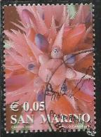 SAN MARINO 2002 I COLORI DELLA VITA ROSSO PIANTA GRASSA RED FLAT PLANT € 0,05 USATO USED OBLITERE´ - Usati