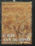 SAN MARINO 2002 I COLORI DELLA VITA GIALLO CAMPO D'ORZO YELLOW FIELD OF BARLEY € 0,10 USATO USED OBLITERE´ - Oblitérés