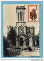 Cp Saint Etienne-place St Charles +vignette +cachet Journée Du Timbre 1944- 9 Dec+timbre N°617 Louis XIV-Cote 40 Eu - Lettere
