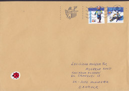 Sweden POSTEN 2003 Cover Brief HUMLEBÆK Denmark Skisport & Running Ladybird Vignette - Lettres & Documents