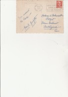 CARTE AFFRANCHIE N°885 -OBLTEREE FLAMME ARMEE FRANCAISE -ESPRIT JEUNE -TECHNIQUE MODERNE -CAD NANCY 1953 - Mechanical Postmarks (Advertisement)