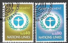 UNO Genf 1972 MiNr. 25 - 26 O Gest. Konferenz Der UNO über Umweltschutz ( 4000 ) - Usati