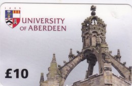 UK, £10 University Of Aberdeen Student Telephone Service, 2 Scans. - Autres & Non Classés