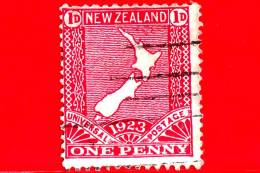 NUOVA ZELANDA - New Zealand - Usato - 1923 - Mappa - Map - Penny - 1 - Gebruikt