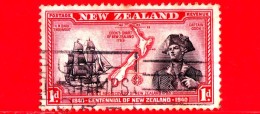 NUOVA ZELANDA - New Zealand - Usato - 1940 - 100 Anni Della Nuova Zelanda - Scoperta - Capitan Cook - 1 - Gebruikt