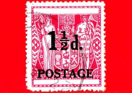 NUOVA ZELANDA - New Zealand - Usato - 1950 - Stemmi Araldici - Postal-Fiscal Black Surcharge - 1 ½ - Fiscal-postal