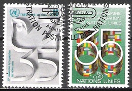 UNO Genf 1980 MiNr.92 - 93A O Gest. 35 Jahre UNO (  4016 ) - Usati