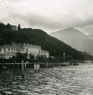 Italie Lac De Come Bellagio Hotel Grande Bretagne Ancienne Photo Stereo 1900 - Stereoscopio