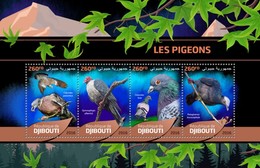 Djibouti 2016, Animals, Birds, Pigeons, 4val In BF - Palomas, Tórtolas
