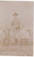 Carte Postale Photo CHASSEUR-FUSIL-CHASSE-SPORT-CHIEN-DOG-HUND - Jagd