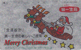 Télécarte Argent Japon / 110-119 - PERE NOEL & Traîneau - CHRISTMAS SANTA Japan Silver Phonecard  - MD 407 - Noel