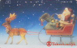 Télécarte Japon / 330-39258 - PERE NOEL & Traîneau & Renne - CHRISTMAS SANTA CLAUS Japan Phonecard - WEIHNACHTEN - 413 - Noel