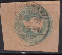 CDS On Piece Stationery 'PONDICHERRY' /British East India Used Abroad, French, - Gebraucht