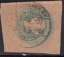 CDS On Piece Stationery 'PONDICHERRY' /British East India Used Abroad, French, - Usati