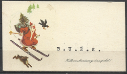 Hungary, Santa Claus Skiing, 1962. - Père-Noël