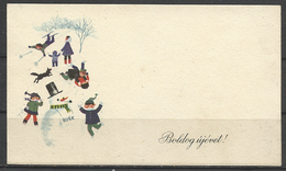 Hungary, HNY,  Snowmen And Winter "Sports", '60s. - Nieuwjaar