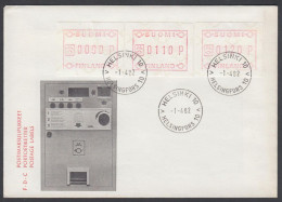 Finland 1982, Illustrated Cover ATM W./postmark "Helsinki", Ref.bbzg - Machine Labels [ATM]