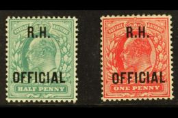OFFICIALS 1902 ½d Blue-green & 1d Scarlet, Royal Household "R.H. OFFICIAL" Overprints, SG O91/2, Fine... - Unclassified