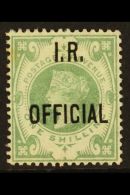 I. R. OFFICIAL 1889 1s Dull Green, SG O15, Mint With Light Diagonal Crease + Toned Perf. Cat £1000. For More... - Andere & Zonder Classificatie