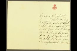 ROYAL FAMILY AUTOGRAPH MARY ADELAIDE (DUCHESS OF TECK) 1856 Autographed Letter Signed On Crested Letter Sheet... - Autres & Non Classés