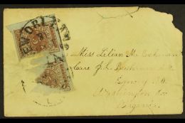 1861 NEW ORLEANS POSTMASTER'S PROVISIONAL ON COVER. 1861 5c Red-brown On Bluish Local Stamp, Scott 62X4, Badly... - Andere & Zonder Classificatie