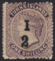 1881 "½" On 1s Lilac (type 4) WITHOUT BAR, SG 12a, Very Fine Mint. A Lovely Example Of This Variety. For... - Turcas Y Caicos