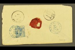 USED IN YEMEN Cover Addressed To Bombay, Franked On Reverse With Turkey 1pi, P.11½ (SG 99, Scott 69) And... - Other & Unclassified