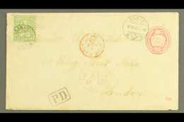 1868 (9 Sep) 10c Ps Envelope To London Uprated With 1862-81 40c Green Stamp (Michel 26, SG 58) Tied By "Aarau"... - Autres & Non Classés