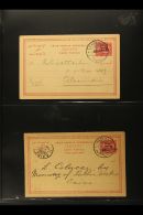 POSTAL STATIONERY 1897-1899 USED GROUP Of Egyptian "Soudan" Overprinted Postal Cards, Inc 1897 3m (x2), 1899 4m On... - Sudan (...-1951)