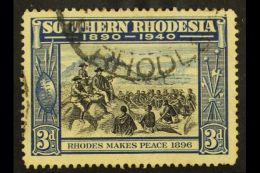 1940 3d Golden Jubilee, CAVE FLAW, SG 57a, Good Used, One Shortish Perf. For More Images, Please Visit... - Südrhodesien (...-1964)