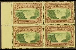 1935-41 2d Green & Chocolate, Perf.14 Victoria Falls, Block Of Four With Pre-printing Paper Creases Leaving... - Südrhodesien (...-1964)