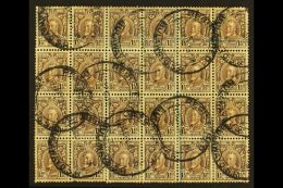 1931-7 1½d Chocolate, Perf.11½, Block Of 24, SG 16d, Genuinely Used With 1933 "REGISTRATION /... - Südrhodesien (...-1964)