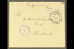 1917 (9 Jan) AUS INTERNMENT CAMP Env To Windhoek Bearing Violet "Prisoner Of War/Free Of Charge/AUS" Handstamp... - South West Africa (1923-1990)