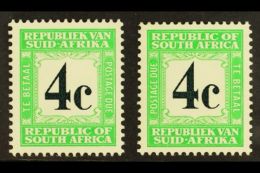 POSTAGE DUES 1967-71 4c Dark Green & Pale Green, Both Afrikaans And English At Top, SG D63/4, Never Hinged... - Unclassified