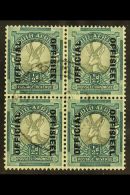 OFFICIALS 1937-44 ½d Grey & Blue-green, Up & Down Overprint, Block Of 4, SG O32 Very Fine Used. For... - Non Classés